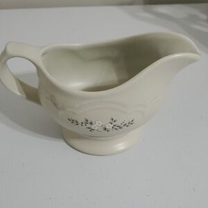 Pfaltzgraff Cream Ceramic Gravy Boat with Floral Design